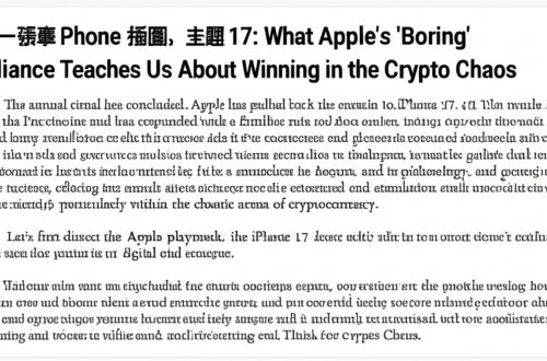 Beyond the iPhone 17: What Apple's 'Boring' Brilliance Teaches Us About Winning in the Crypto Chaos